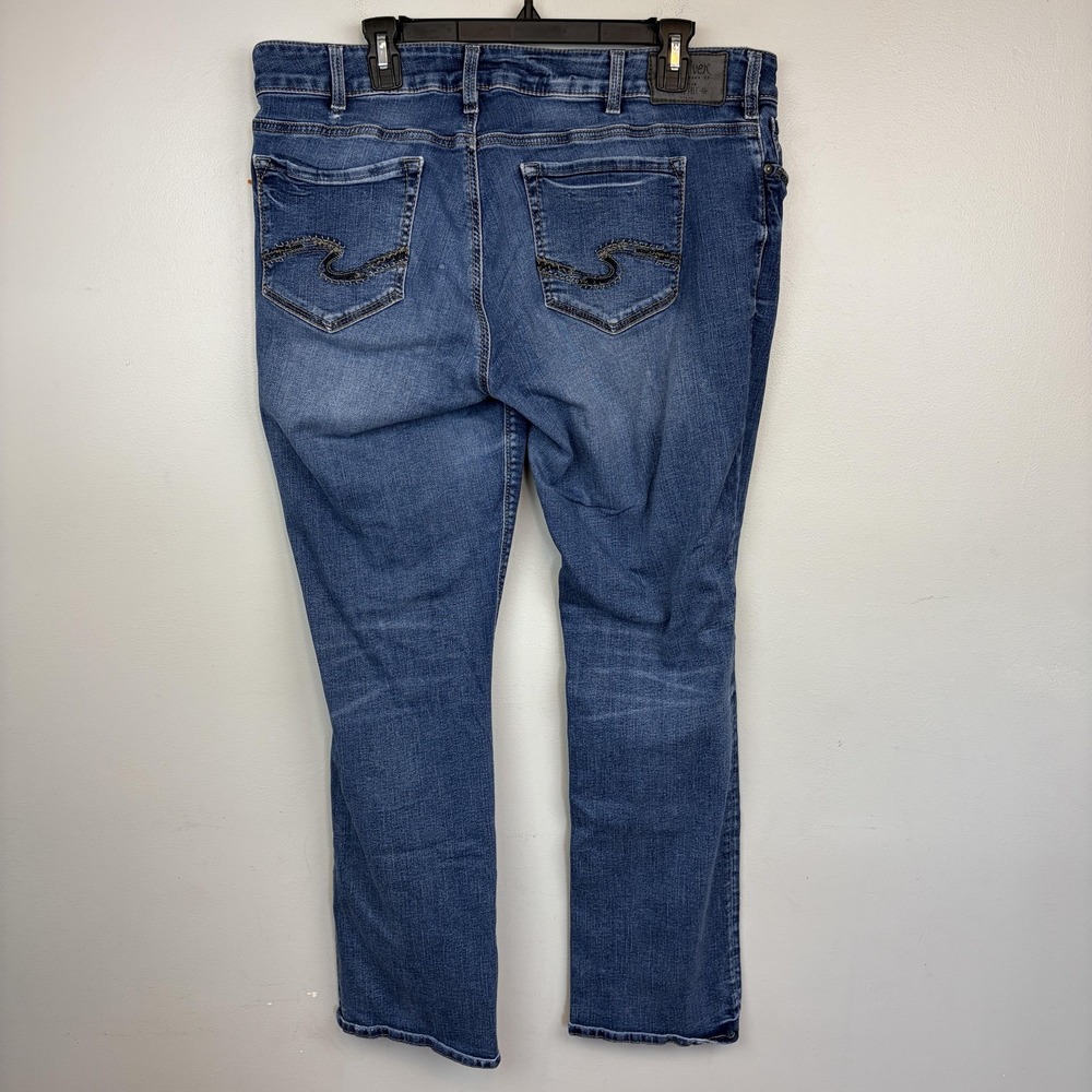 Silver Jeans Co Suki Straight Jeans Womens 18 Blue High Rise Stretch Denim - Picture 2 of 10